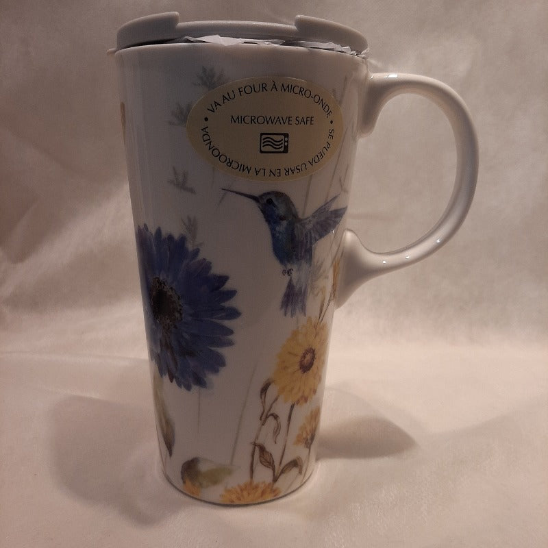 Tasse de voyage en céramique à motif floral