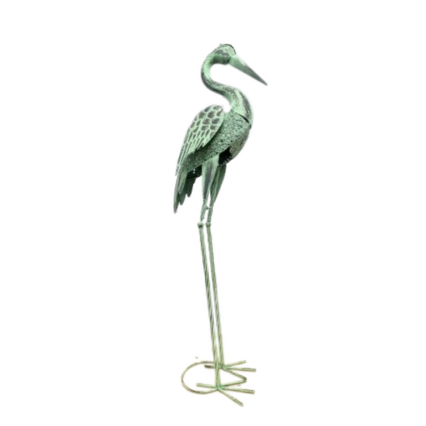 METAL BIRD 'EGRET' GREEN 40"