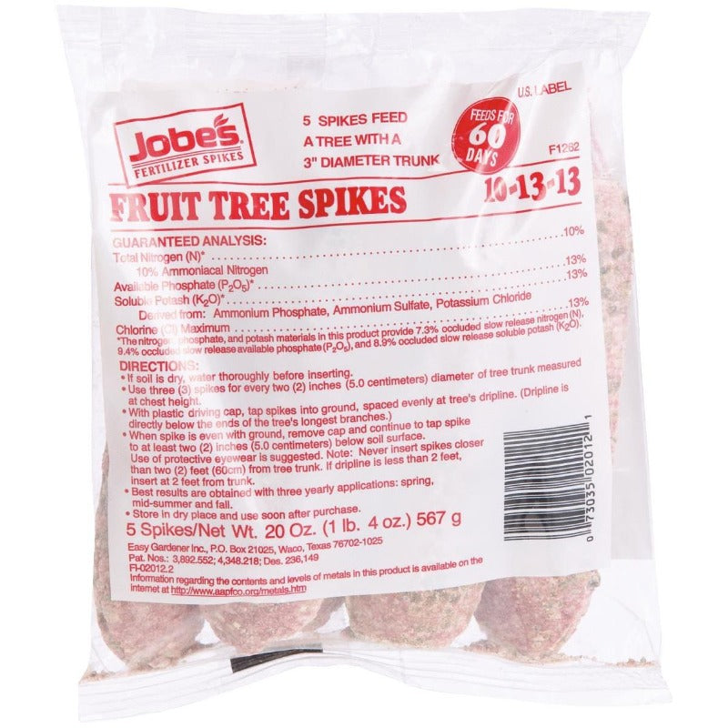 Jobes Fertilizer Spikes Fruit Tree 8-11-11