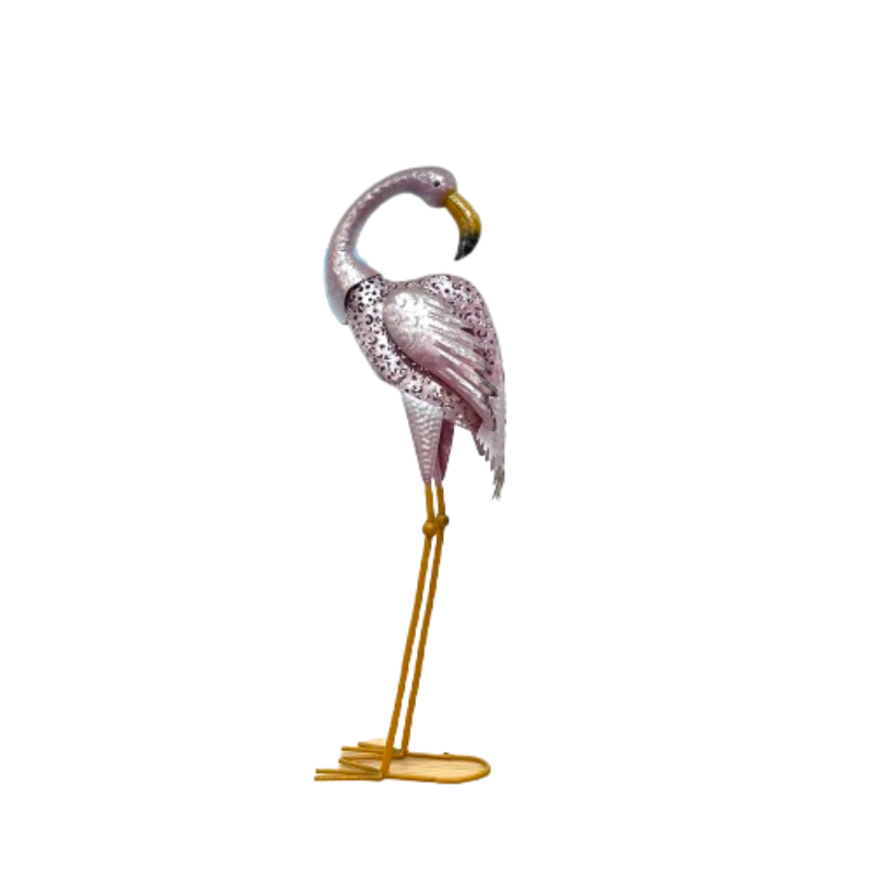 Metal Bird Light Pink Flamingos 30"