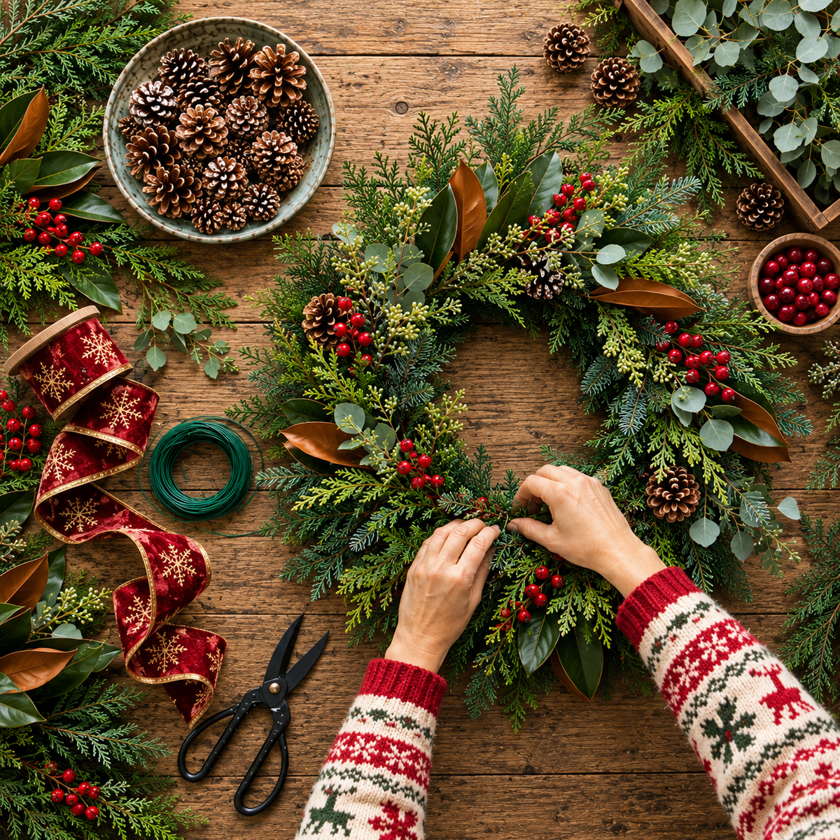 Evergreen Elegance: Create Your Own Holiday Wreath November 28 at 11AM