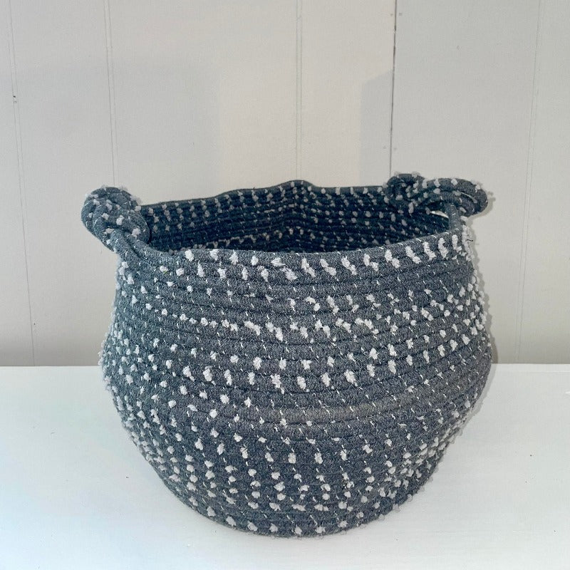 BASKET JUTE LARGE SALT N' PEPPER
