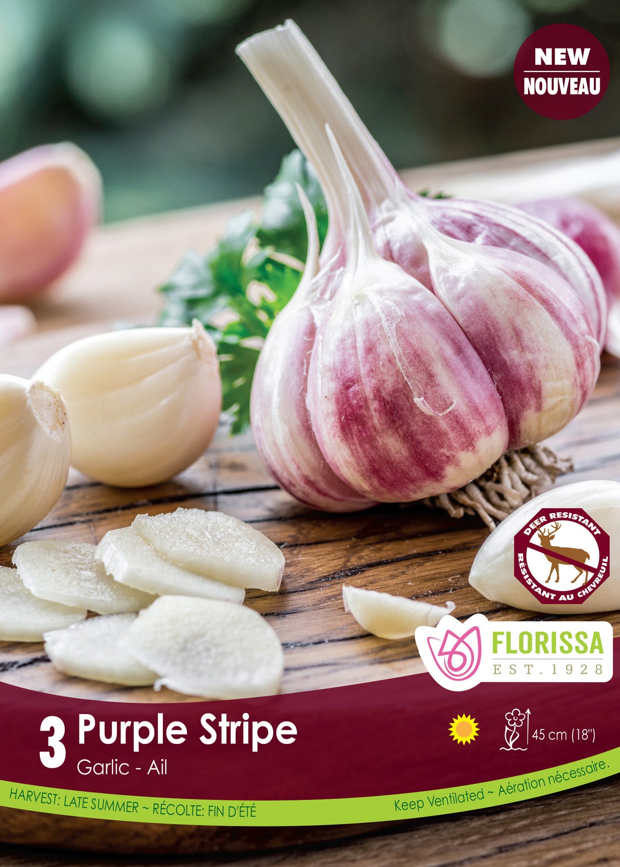 GARLIC PURPLE STRIPE PKG 3