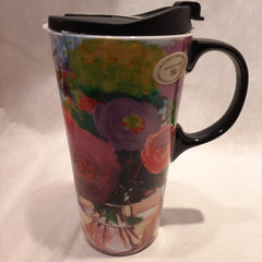 Flowers  Ceramic Travel Cup