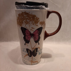 Butterfly Ceramic Travel Cup